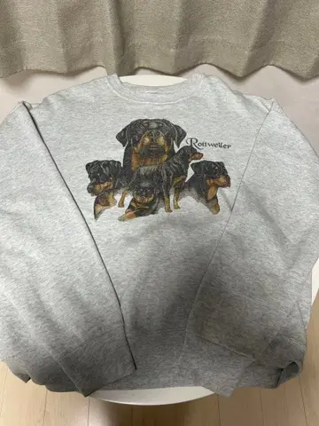 애니멀 맨투맨 개 로트 와일러 후르츠 택 90s