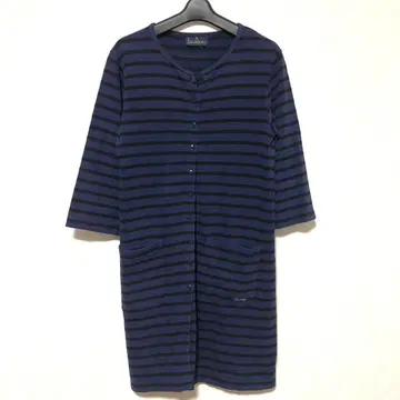 프랑스제 루미노아 노카라 롱 가디건 겉옷 바스크 보더 루즈핏