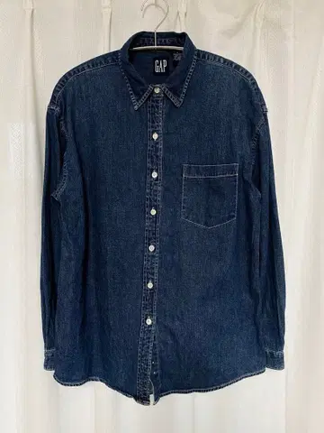 올드 갭 90s 데님 셔츠 자켓 구제 의류 네이비 택 1990년대