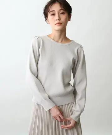 [ 새상품 ] INDIVI [ 세탁 가능 ] 슬리브 컨셔스 리브 니트