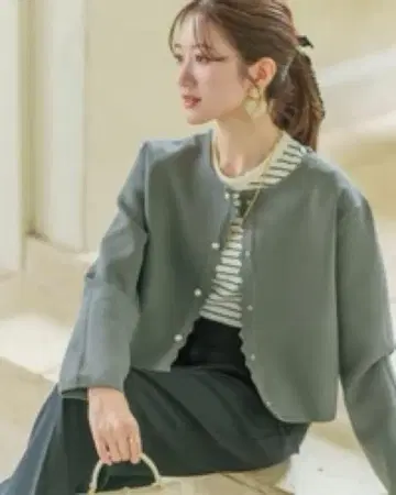 사다리 스캘럽 니트 자켓 MaisonEchelle