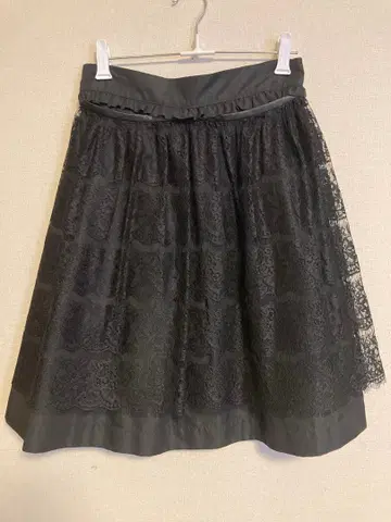 나라 까미체 블랙 레이스 2way 레이스 개더 스커트 사이즈 1