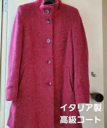 CIVAS 와인 레드 롱 코트 이탈리아제 경량 따뜻한 세련된 알파카