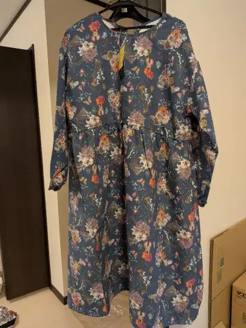 Scalar 꽃무늬 네이비 긴팔 원피스 M