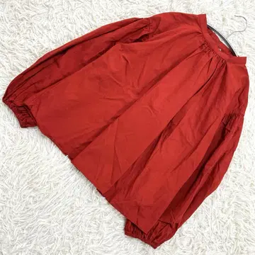 르주르레드 긴팔 블라우스 소매단 개더 코튼 린넨 혼방 벌룬 슬리브 M