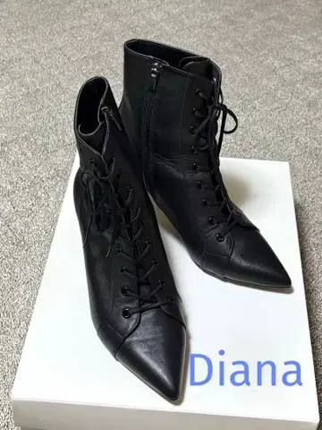DIANA 레이스업 부츠 24.5cm 블랙 졸업식 하카마