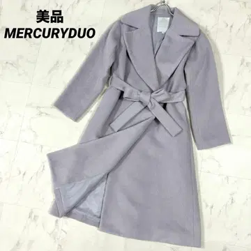 [ 새상품급 ] MERCURYDUO 샤기 가운 코트 롱 코트 라벤더