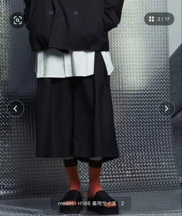 턱 와이드 숏팬츠 블랙 사이즈 1