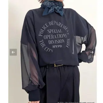 L'Appartement 아파르트망 Sheer Blouse 네이비