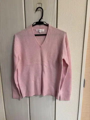 Lunaria 핑크 V넥 니트 스웨터 40