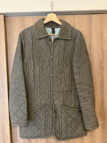 라벤햄 그레이 퀼팅 자켓 울 혼방