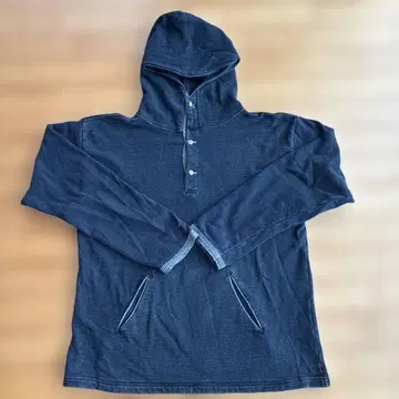 45rpm 후드 부착 다크 블루 후드티