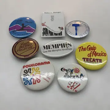 캔뱃지 8개 세트 유로 유럽 수입 잡화 핀즈 핀 배지 구제 의류