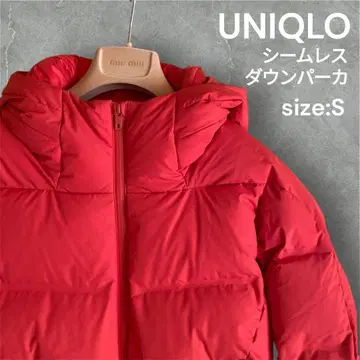 [ 인기 ] UNIQLO 심리스 다운 후드티 size:S 오렌지 자켓