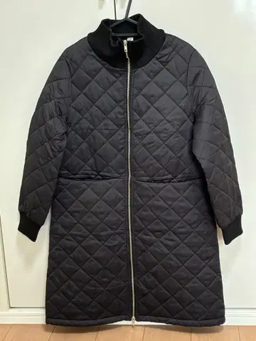 충전솜 롱 기장 퀼팅 코트 더블 지퍼 리브 옷깃