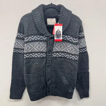 택 포함 남성용 보아 안감 숄카라 니트 가디건 US/M