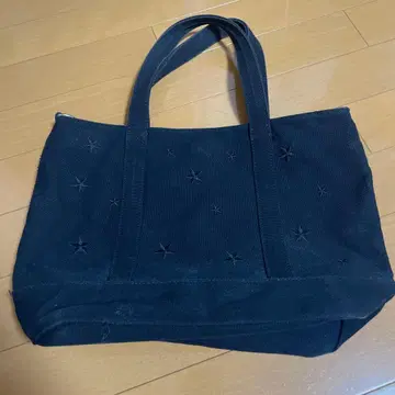 블랙 별 자수 토트백