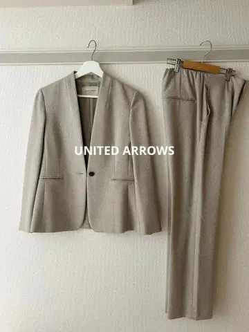 새상품급*베이지 노카라 자켓 팬츠 셋업 포멀