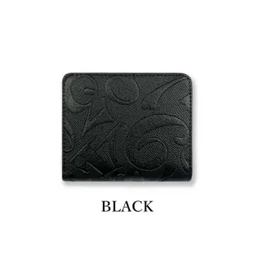 프랭크 미우라 블랙 라운드 지퍼 이단 접이식 지갑 숏 월렛