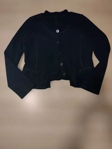 블랙 가디건 버튼 포함 크롭 기장