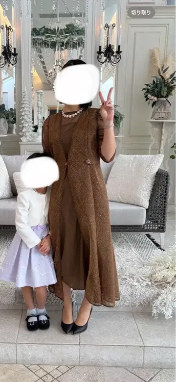 엘레강트 브라운 롱 드레스