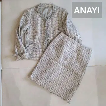 ANAYI 트위드 스커트 수트 파스텔 계열 38 아나이