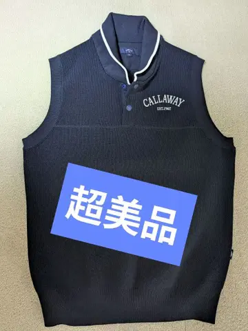 [컨디션 최상] 캘러웨이 옷깃 니트 베스트 M 네이비 컬러