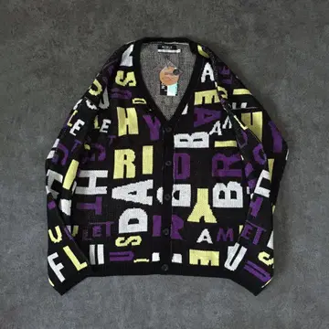 퍼즐 기믹 y2k 그래픽 니트 가디건