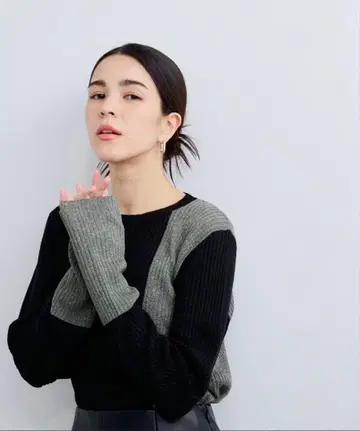 LE CERCLE par rope' 아지메 바이컬러 니트