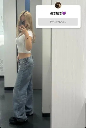 [골격 스트레이트] 트라이앵글 로우라이즈 데님