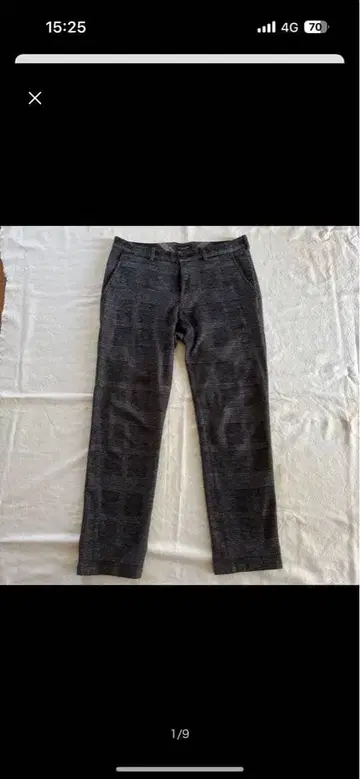 BLACK LABEL 체크 무늬 그레이 슬랙스