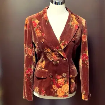 레어 빈티지 A.O. 꽃무늬 벨로아 자켓 ATSUKI ONISHI