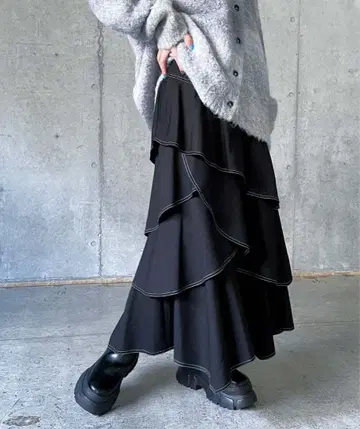 PAGEBOY 티어드 플레어 스커트