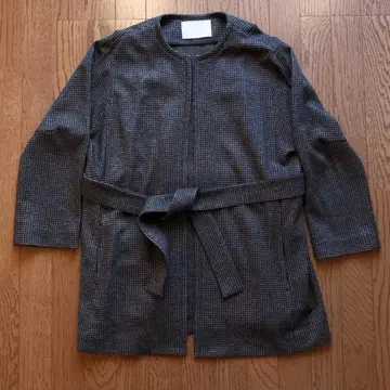 투모로우랜드 Ballsey 벨트 포함 하운드투스 가운 코트