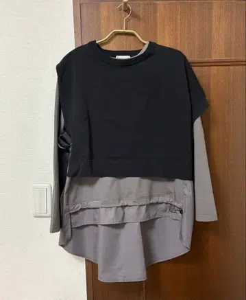 LASUD ACTIVE 레이어드 셔츠&베스트 새상품