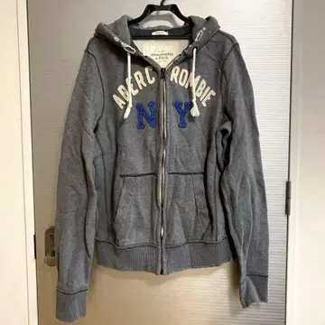 아바크롬비&피치 아바클로 데미지 가공 후드티 그레이