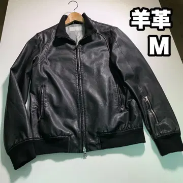 가죽 양가죽 A2 플라이트 자켓 싱글 라이더 가죽 자켓 M 블랙