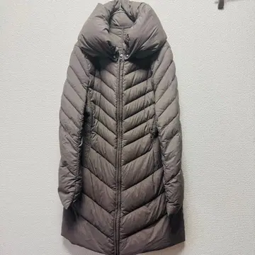 브라운 여성용 롱 다운 자켓 다운 90 페더 10 여배우 옷깃