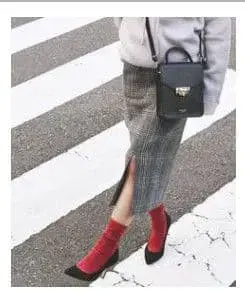 Spick&Span 포켓 트위드 타이트 스커트 34 체크