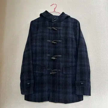 COMME CA ISM 체크 무늬 더플 코트 M