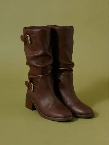 [ 미사용 새상품 ] 스나이델 루즈버클 숏부츠 브라운 S사이즈