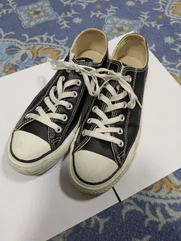 컨버스 블랙 로우컷 스니커즈 가죽 26cm