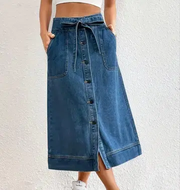 빅 사이즈 데님 스커트