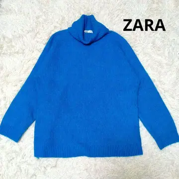 ZARA 터틀넥 니트 스웨터 터콰이즈 블루