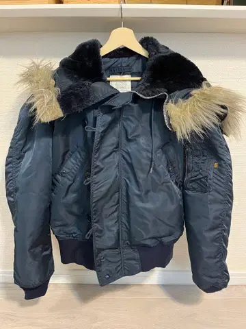 90s 미국제 알파 N-2B 플라이트 자켓 네이비 짧은 기장 M 사이즈