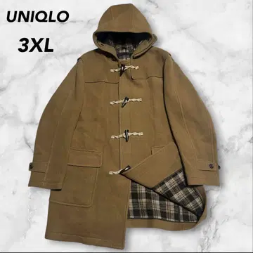 [레어 3XL] UNIQLO 더플 코트 멜톤 베이지 안감 체크
