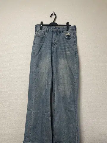 WHOOWAP 데미지 데님 스트레이트