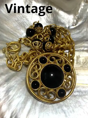 빈티지 롱 목걸이 매트 골드