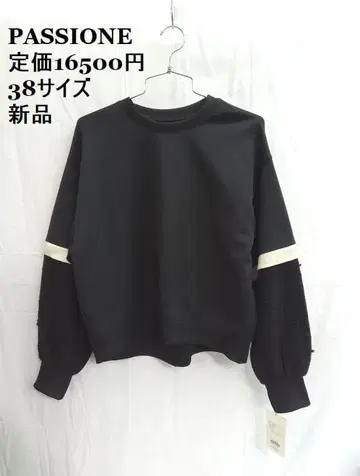 새상품 PASSIONE /파시오네 블랙 맨투맨 후드티 38 사이즈