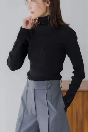 regleam 리브 터틀넥 S 블랙